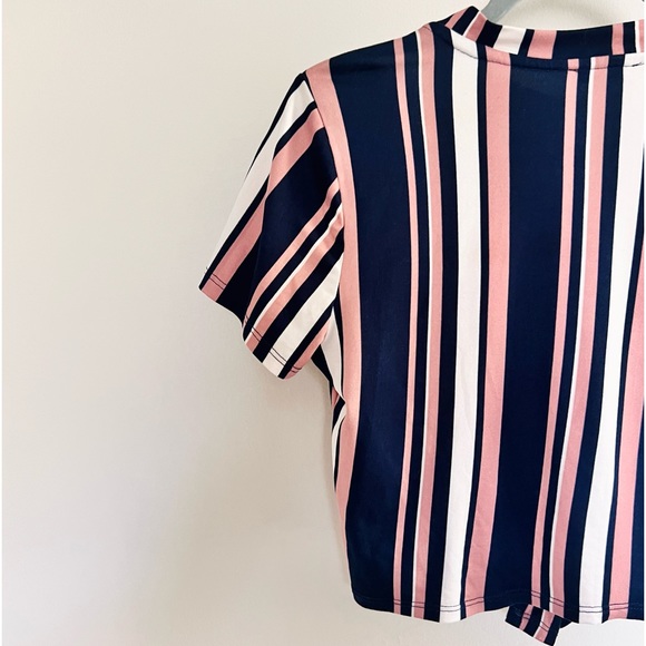 NWOT IRIS Striped Knot Tie Crop Top - Picture 6 of 12